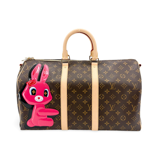 Louis Vuitton Monogram Pink Rabbit Keepall 45
