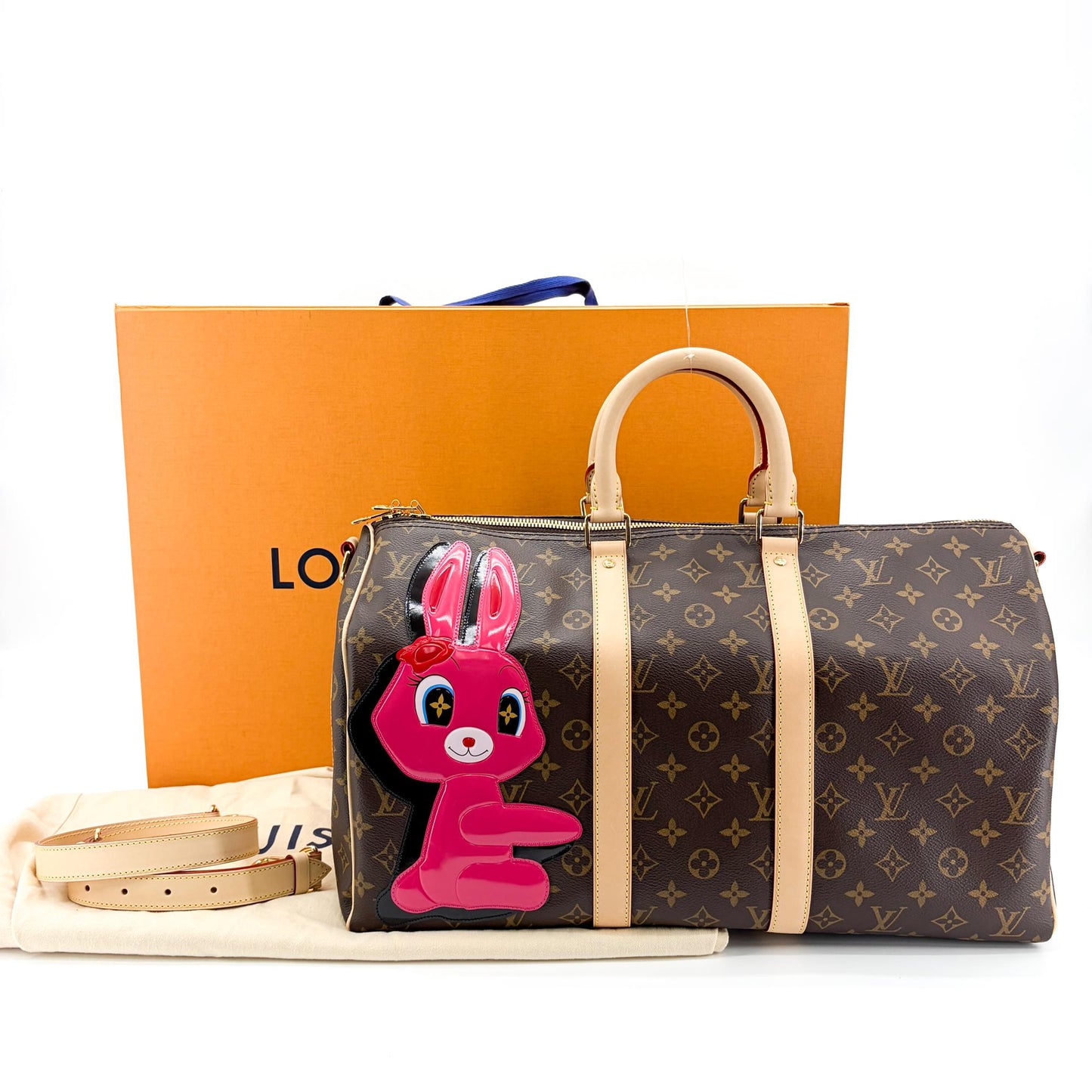 Louis Vuitton Monogram Pink Rabbit Keepall 45