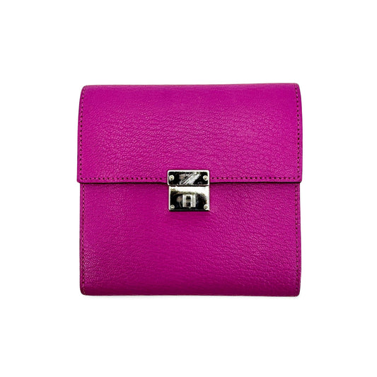 Hermès Click 12 Wallet Rose Purple Silver