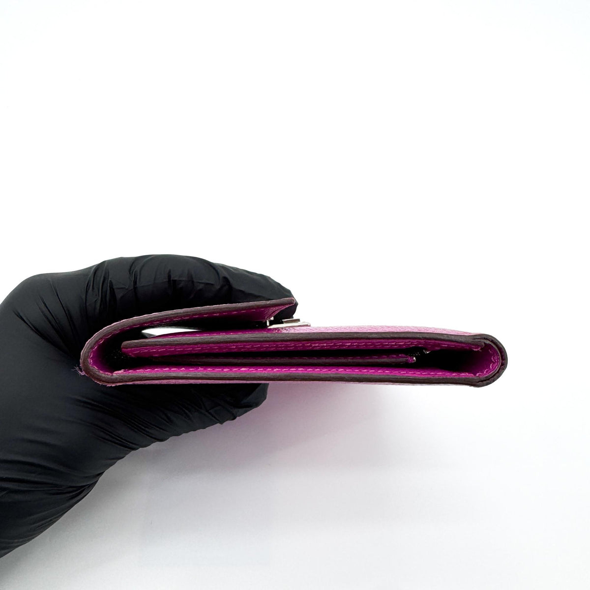 Hermès Click 12 Wallet Rose Purple Silver