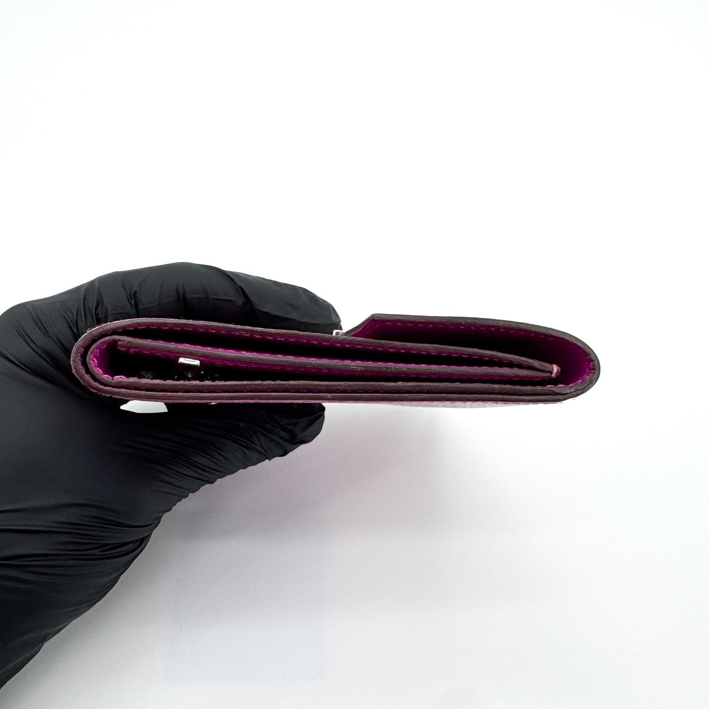 Hermès Click 12 Wallet Rose Purple Silver
