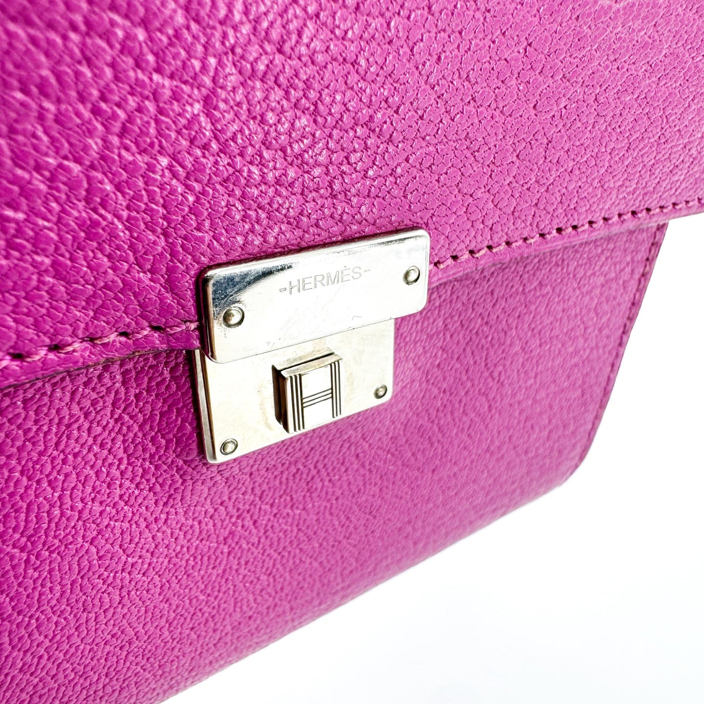 Hermès Click 12 Wallet Rose Purple Silver