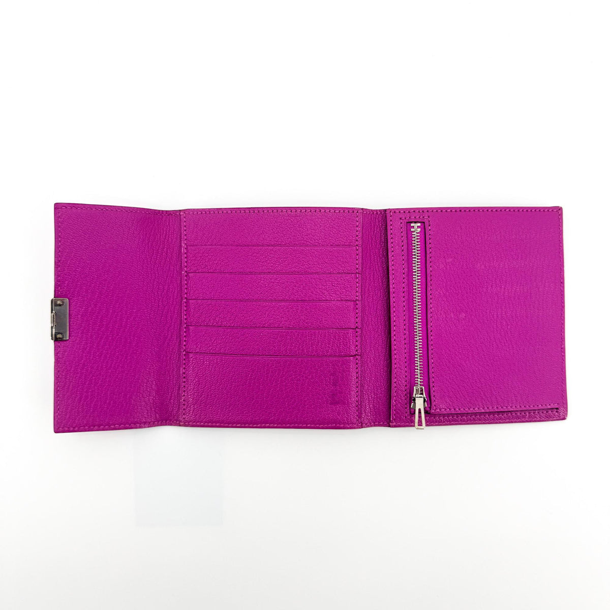 Hermès Click 12 Wallet Rose Purple Silver