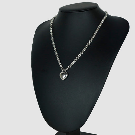 Ann Copul Heart Toggle Pendant Silver Necklace