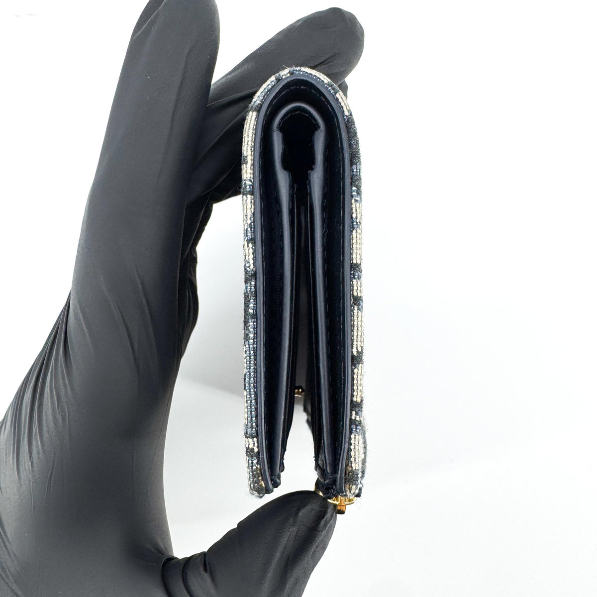 Dior 30 Montaigne Compact Wallet Blue Oblique
