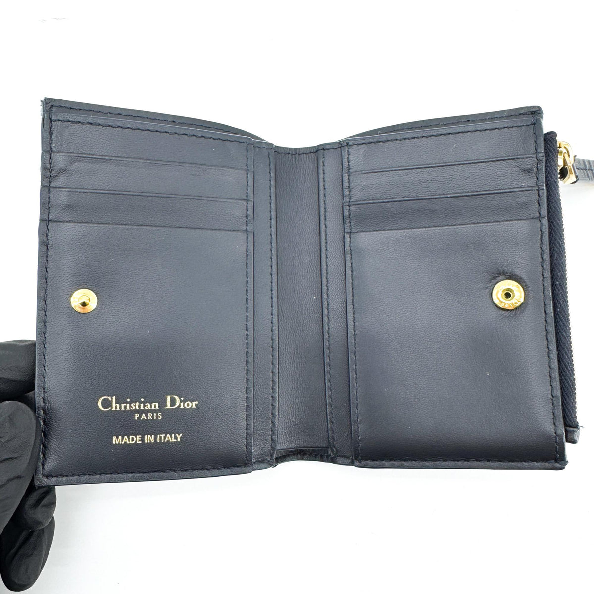 Dior 30 Montaigne Compact Wallet Blue Oblique
