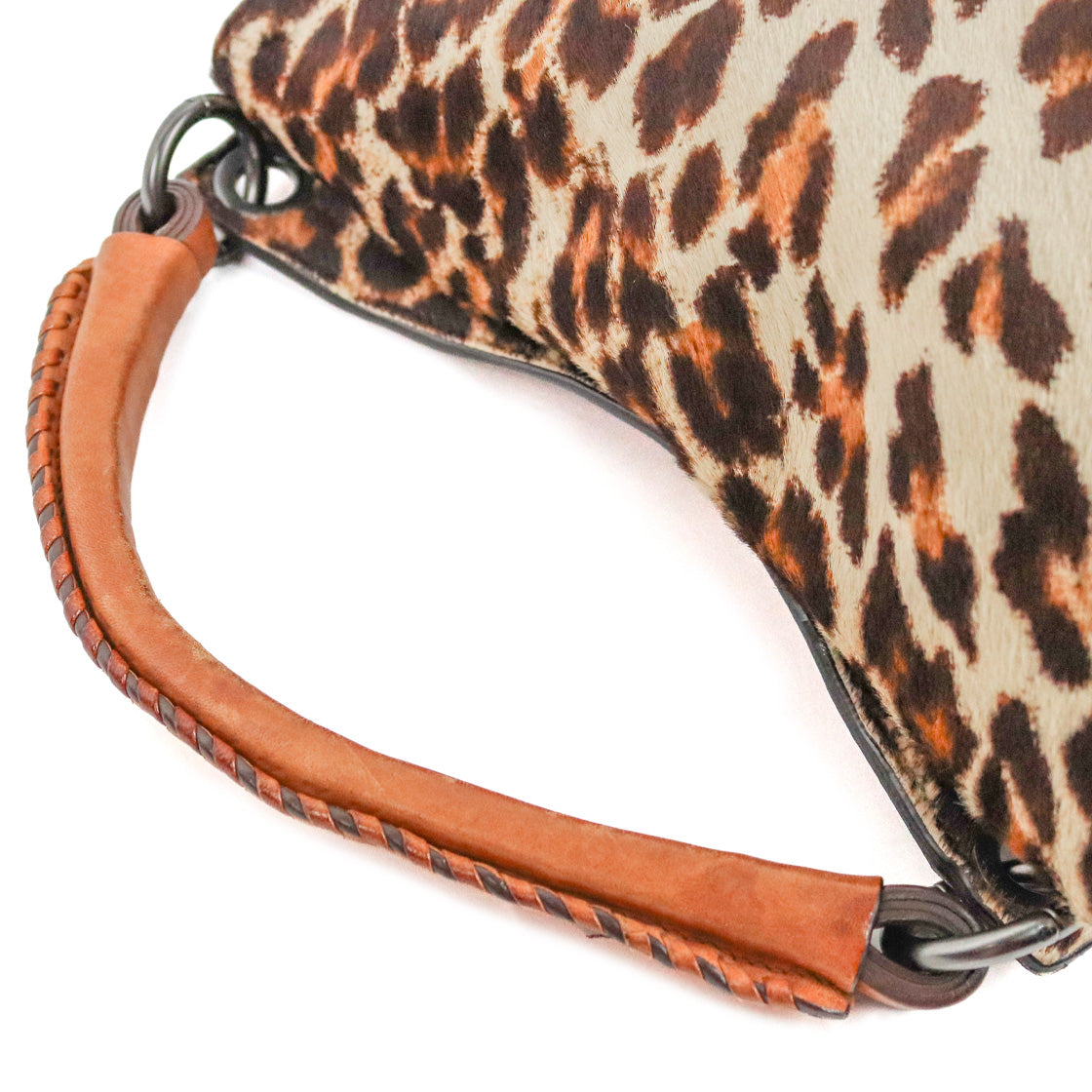 Miu Miu Denim Leopard 2-Way Bag