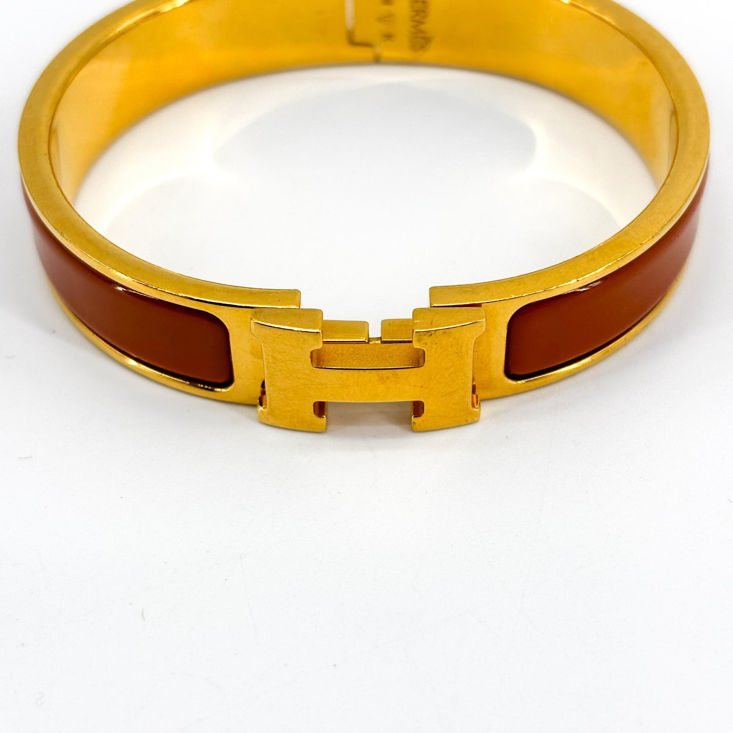 Hermès Click H Bracelet Gold Marron PM