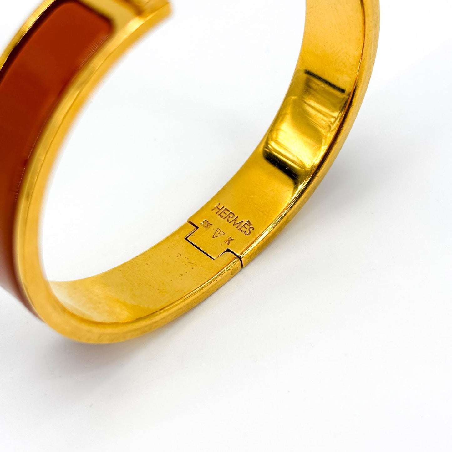 Hermès Click H Bracelet Gold Marron PM
