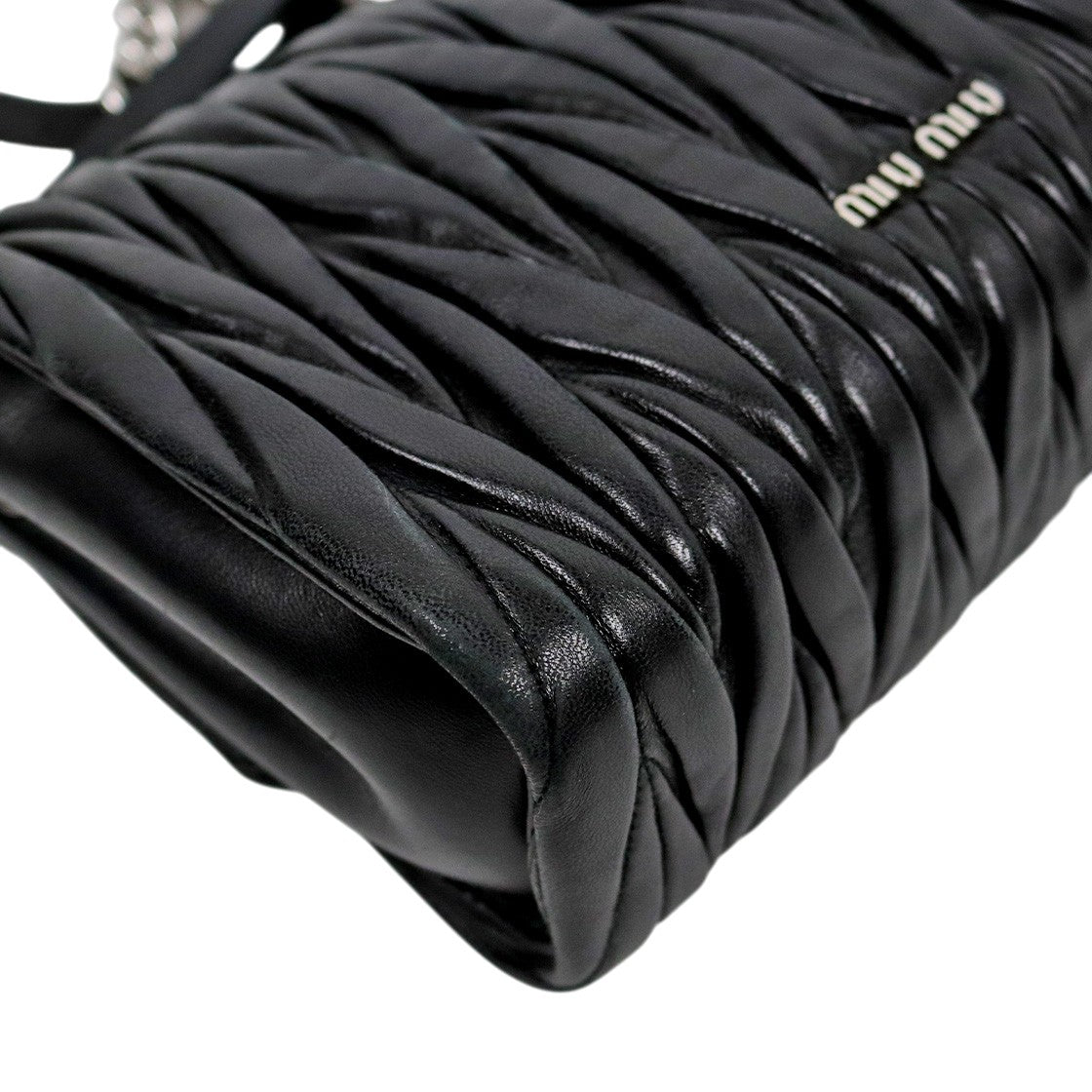 Miu Miu Black Materasse Chain Shoulder Bag