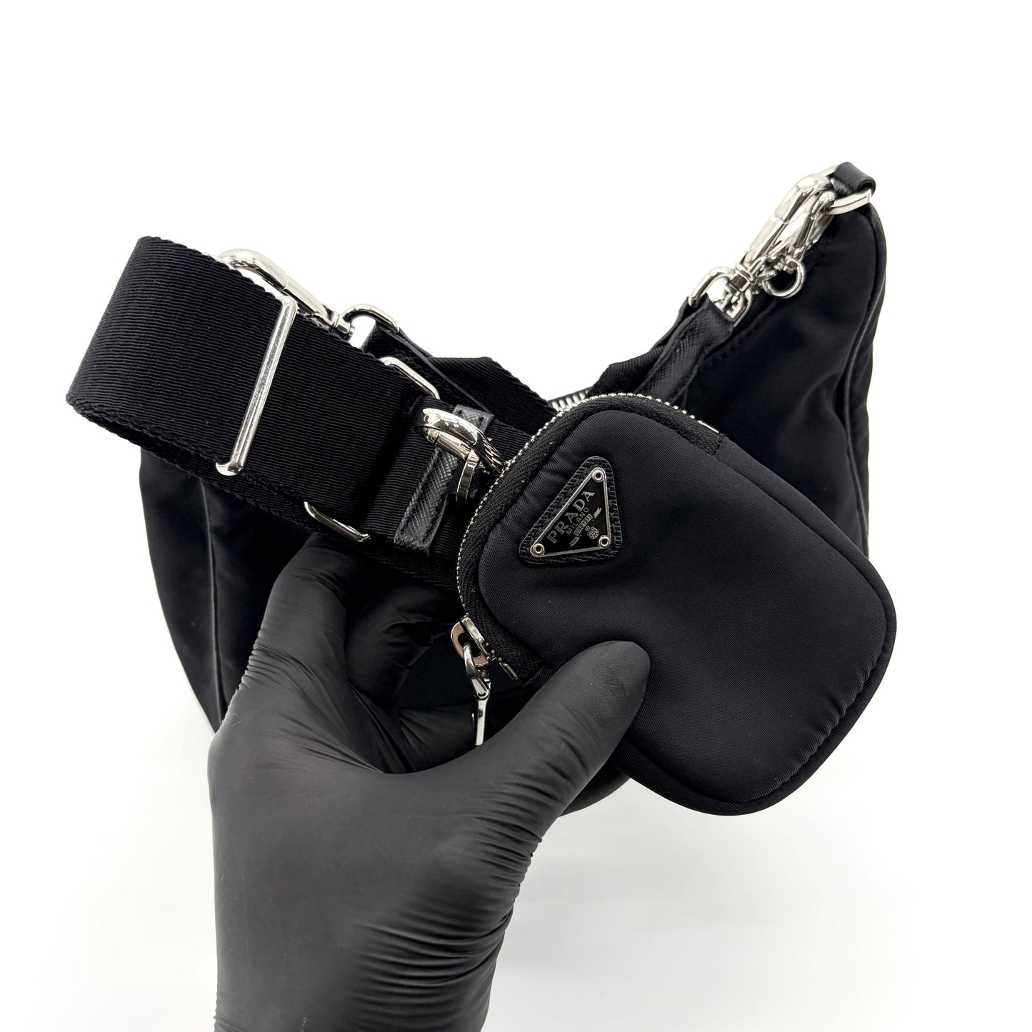 Prada Re-Edition 2005 Re-Nylon Chain Mini Bag Black