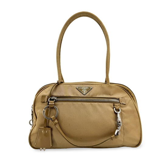 Prada Tessuto Nylon Crossbody Bag Beige