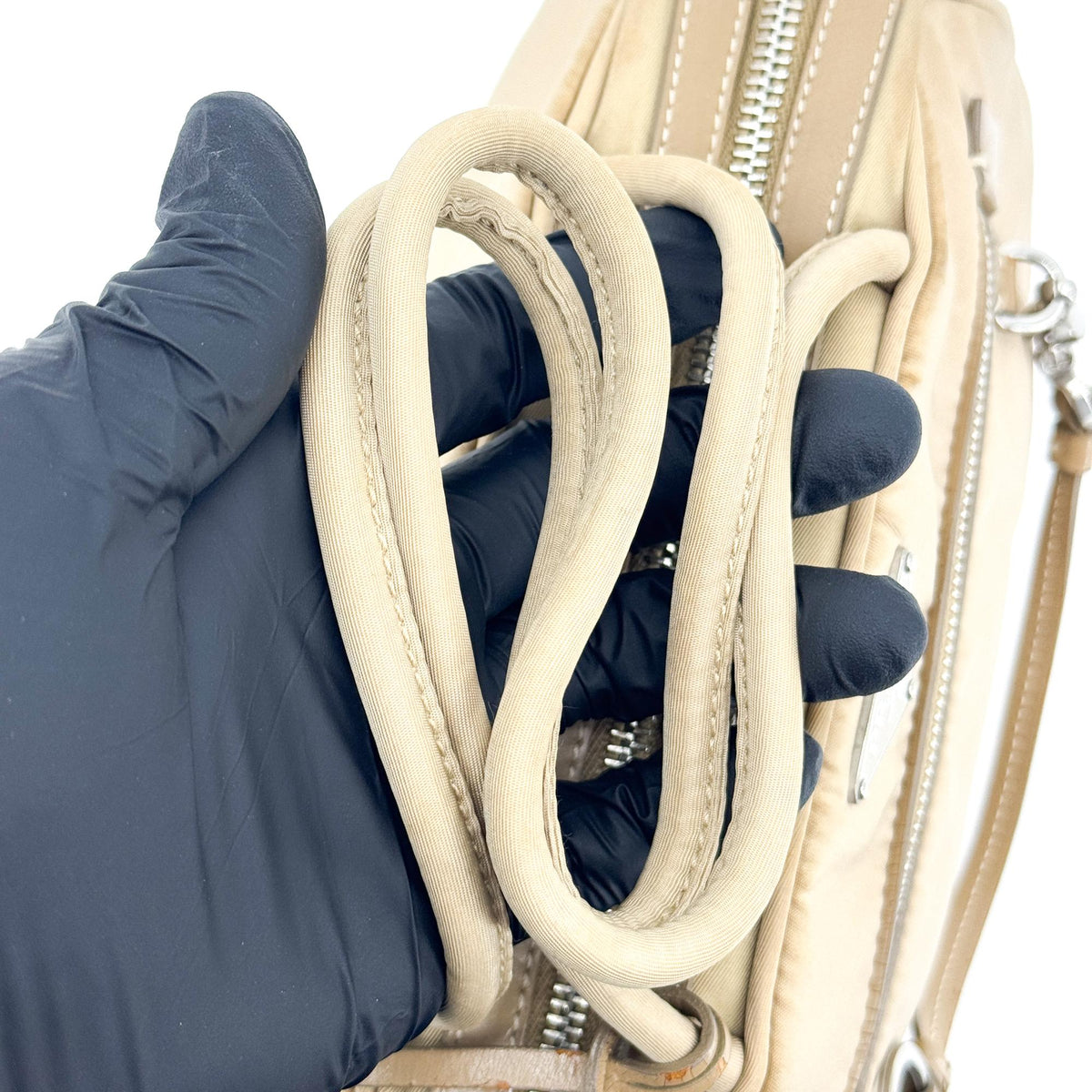 Prada Tessuto Nylon Crossbody Bag Beige