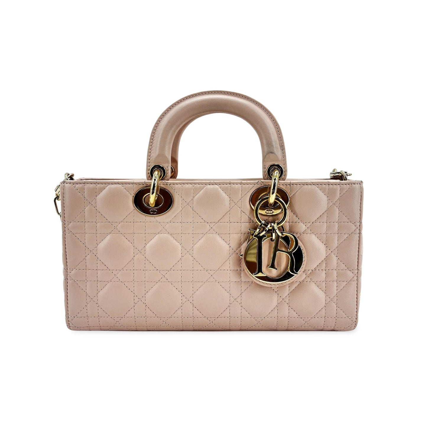 Dior Lady Dejoy Bag Medium Blush Cannage Lambskin Gold Hardware