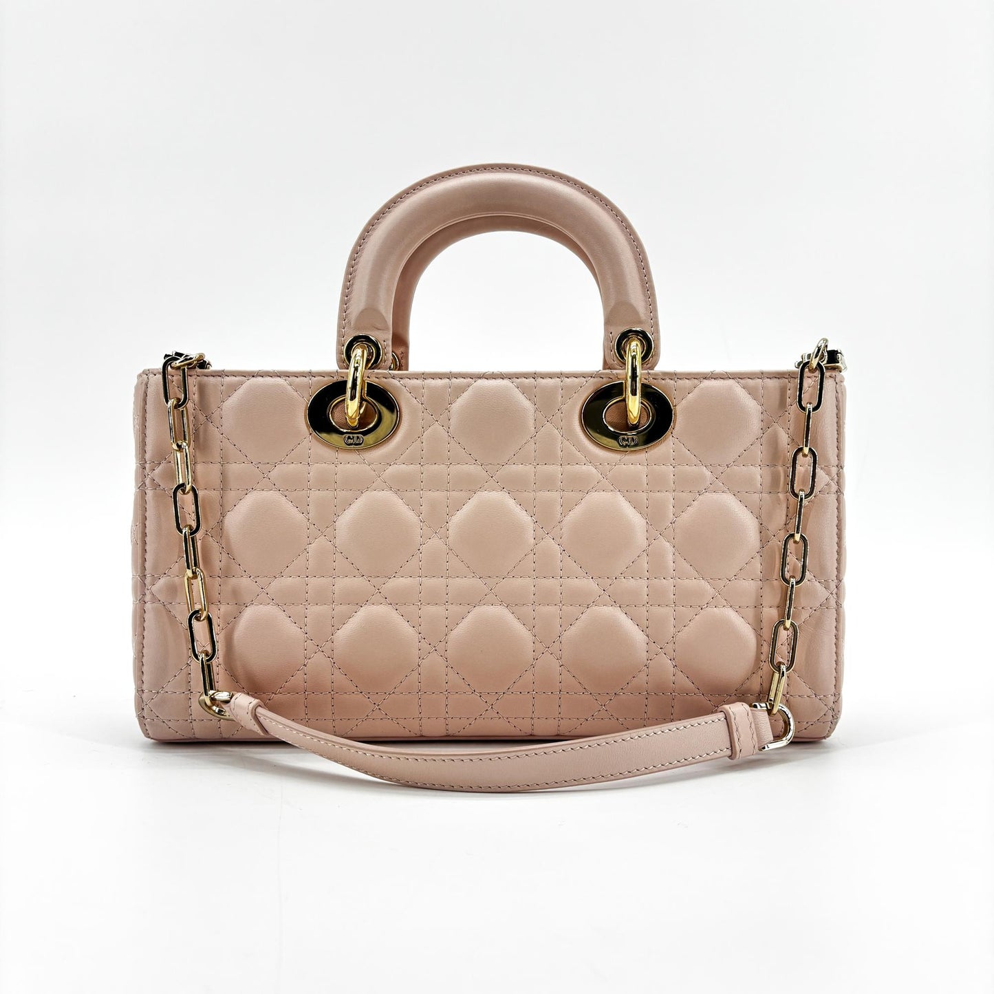 Dior Lady Dejoy Bag Medium Blush Cannage Lambskin Gold Hardware