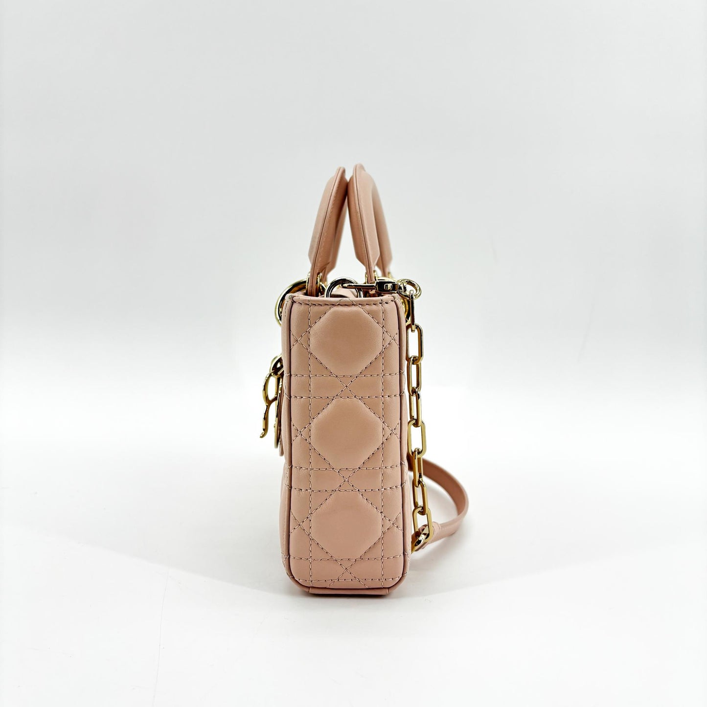 Dior Lady Dejoy Bag Medium Blush Cannage Lambskin Gold Hardware