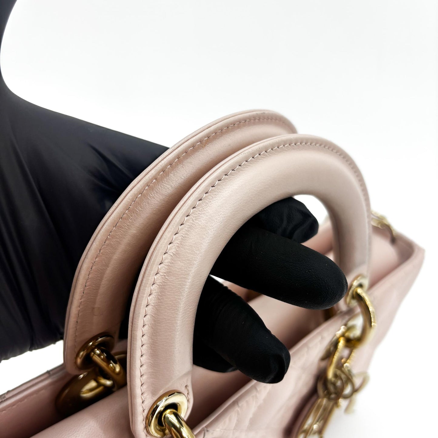 Dior Lady Dejoy Bag Medium Blush Cannage Lambskin Gold Hardware