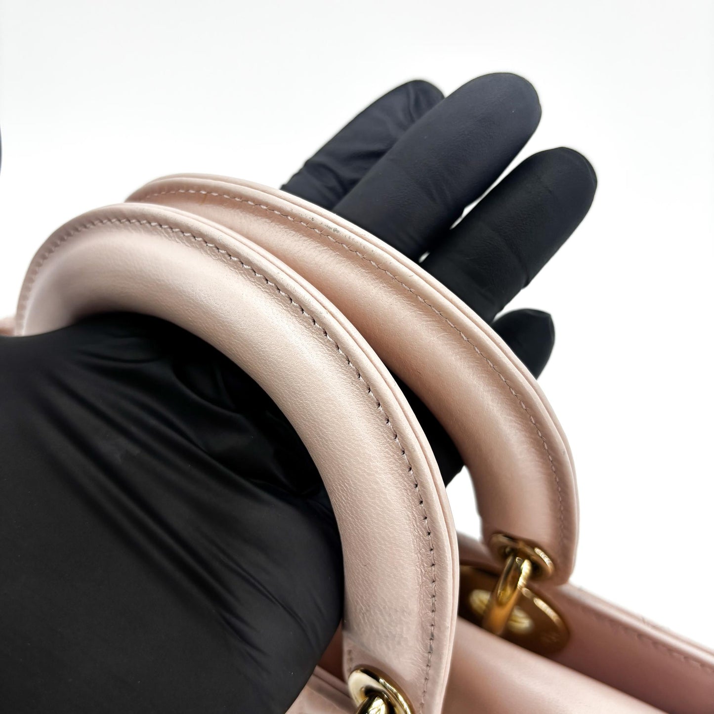 Dior Lady Dejoy Bag Medium Blush Cannage Lambskin Gold Hardware