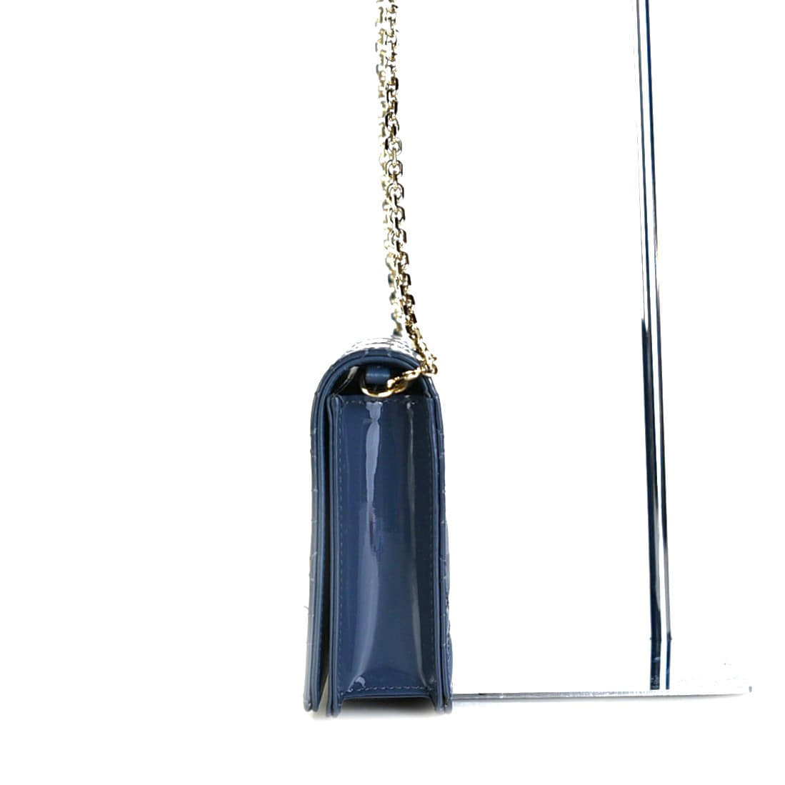 Patent Cannage Lady Chain Pouch Crossbody Bag