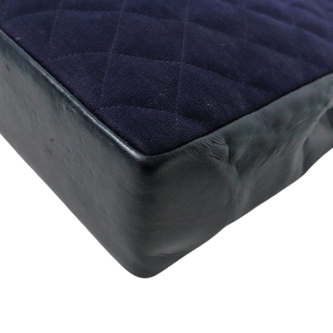 Chanel Navy Fabric Quilted CC Chain Shoulder Bag