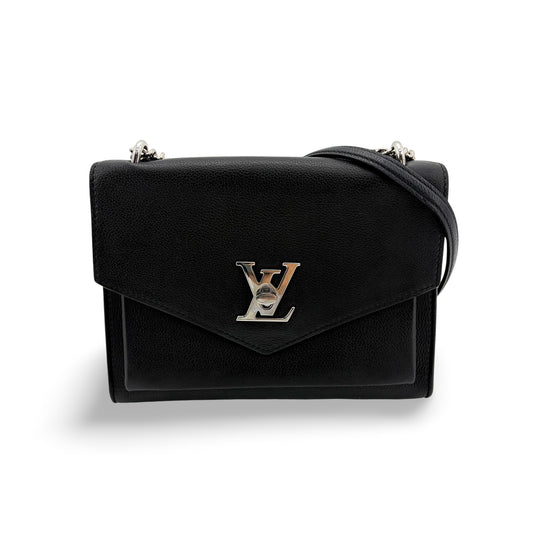 Louis Vuitton Lockme II Shoulder Bag Black Silver Hardware