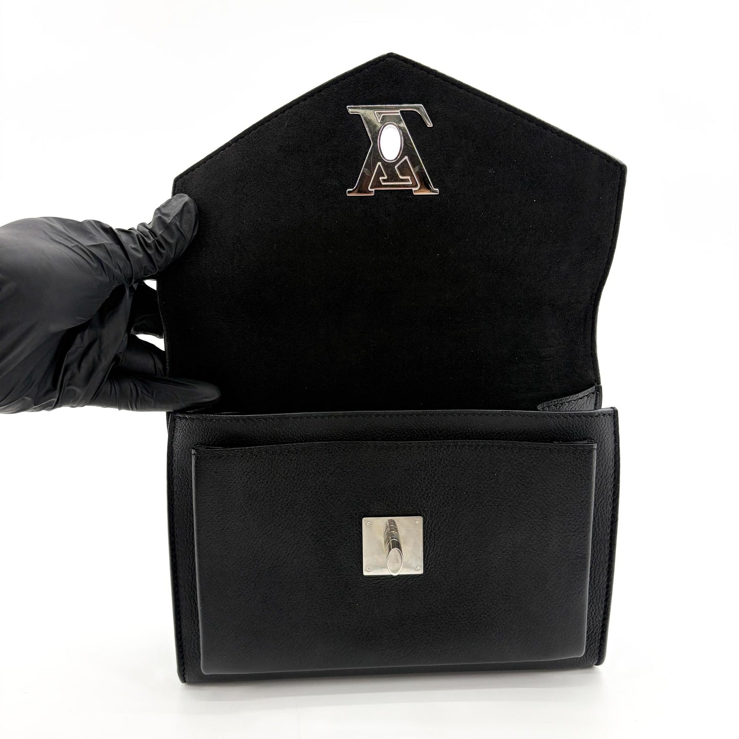 Louis Vuitton Lockme II Shoulder Bag Black Silver Hardware