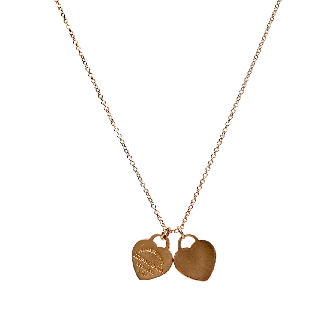 Tiffany 18K Double Heart Necklace