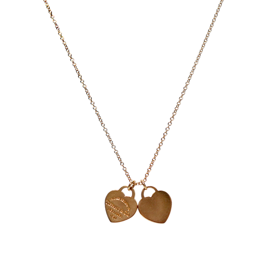 Tiffany 18K Double Heart Necklace