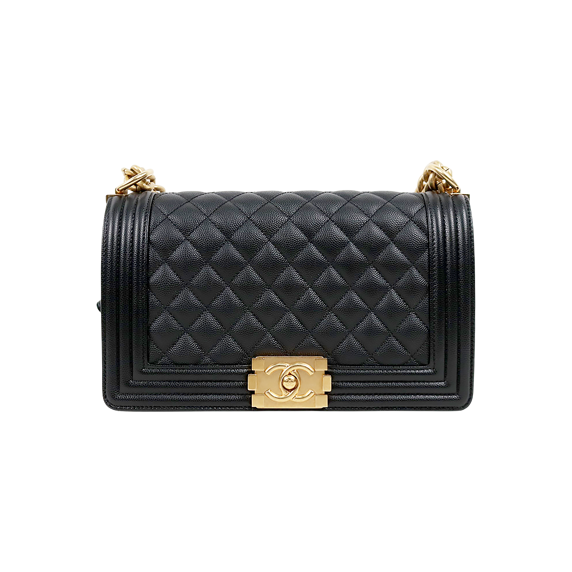 Chanel Black Medium Caviar Boy Bag
