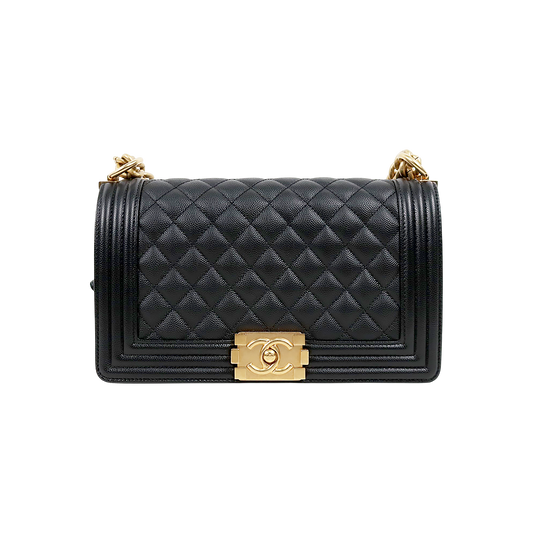 Chanel Black Medium Caviar Boy Bag