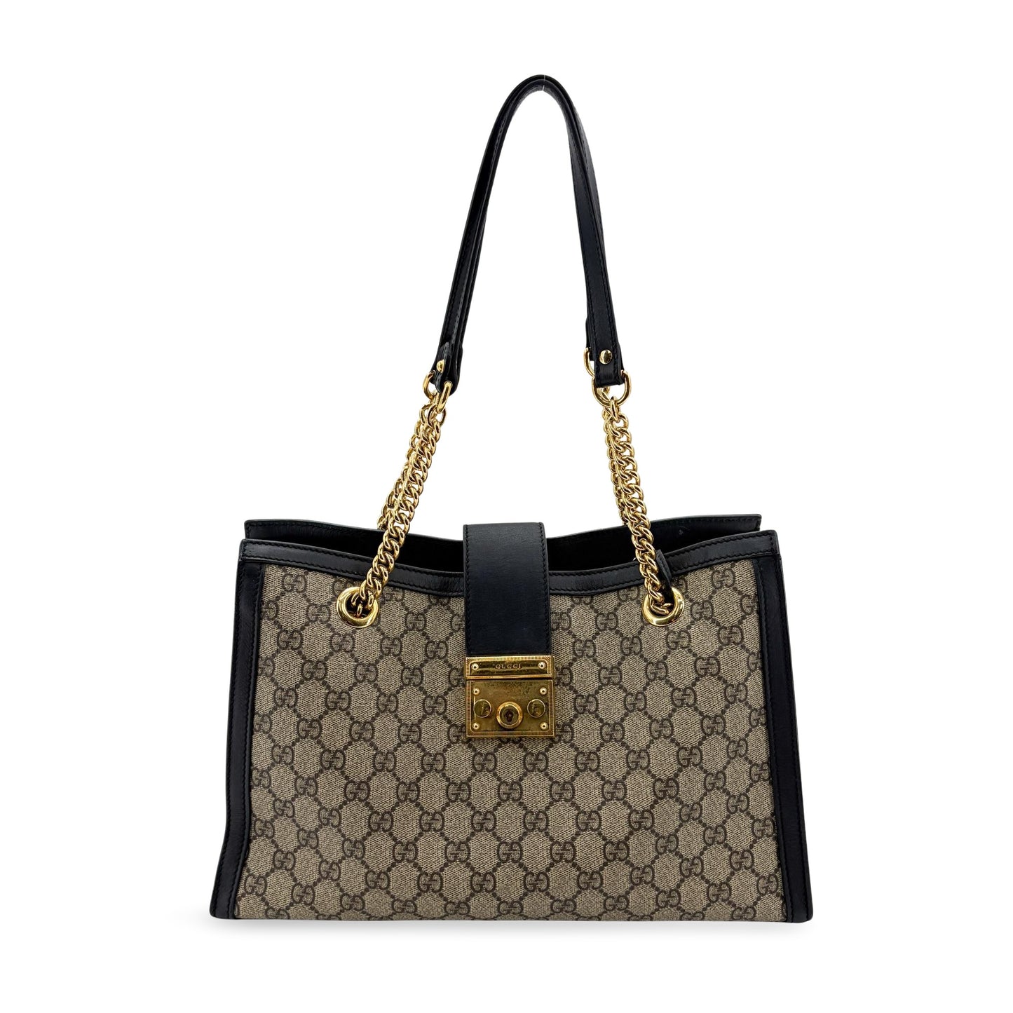 Gucci Padlock GG Supreme Medium Shoulder Bag Black