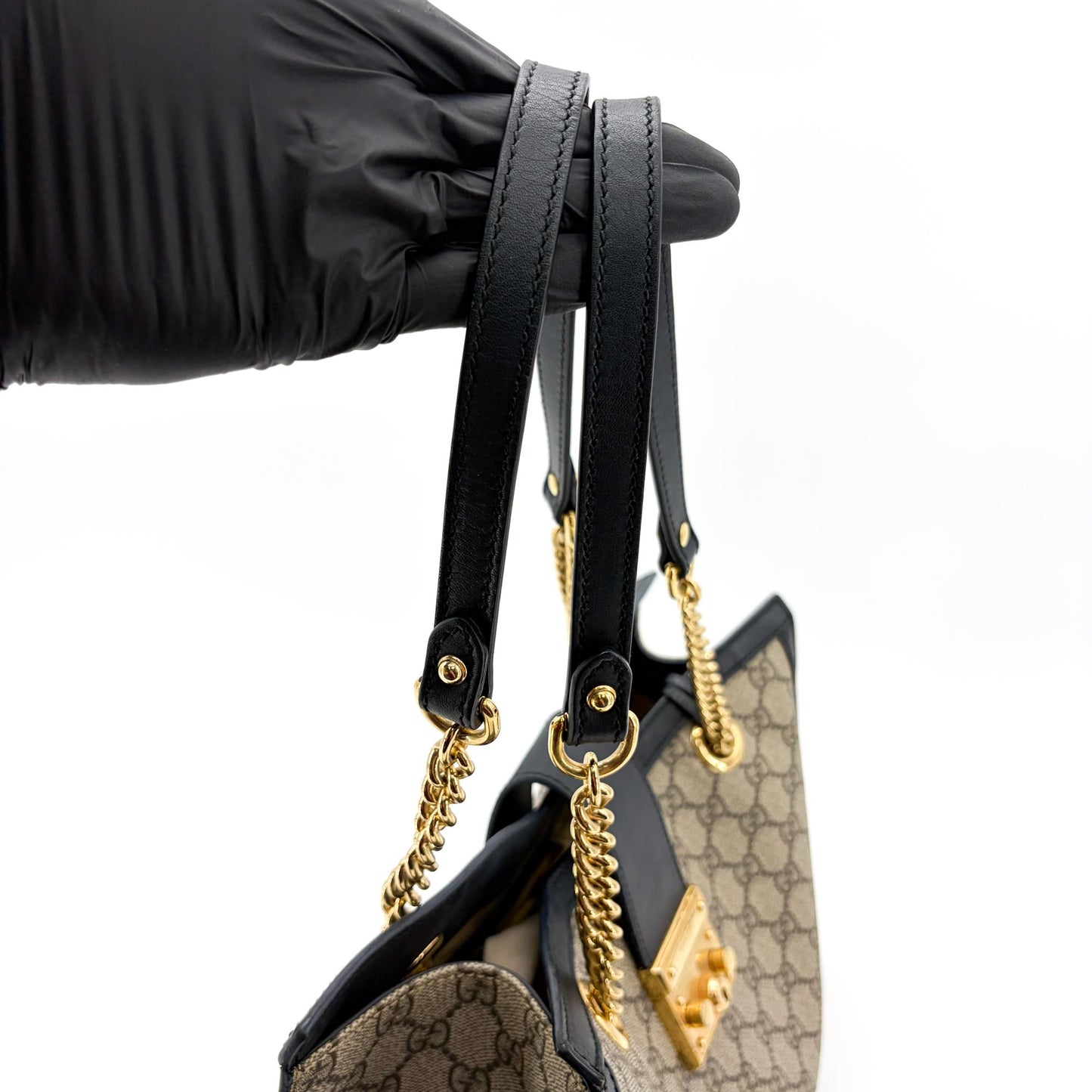Gucci Padlock GG Supreme Medium Shoulder Bag Black