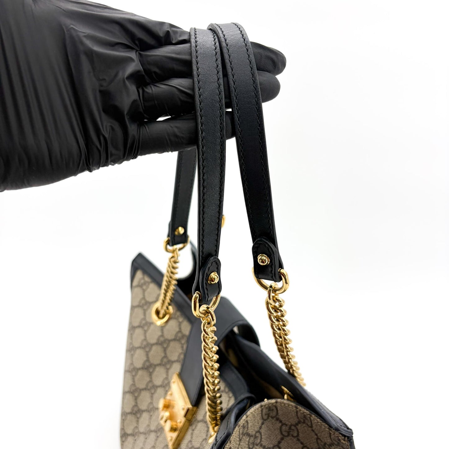 Gucci Padlock GG Supreme Medium Shoulder Bag Black