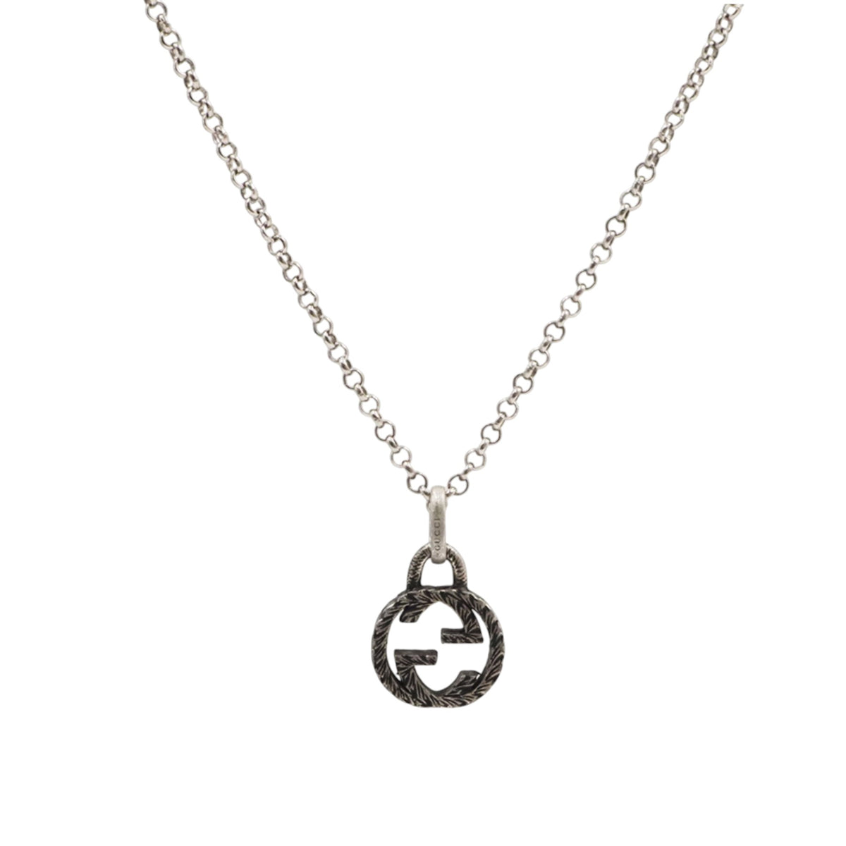Gucci 455535 Silver Interlocking Necklace