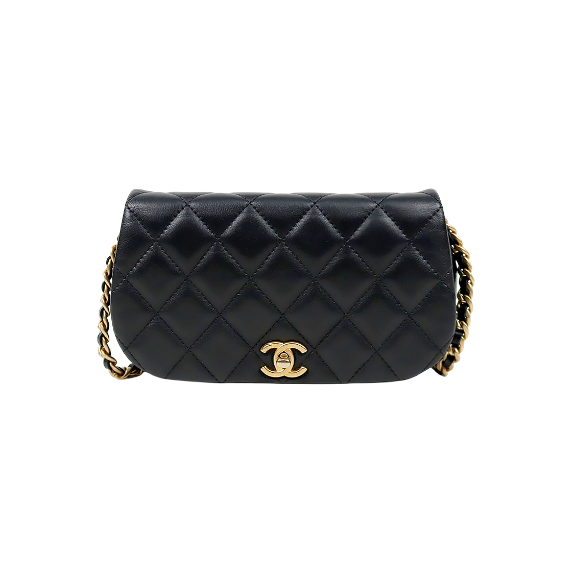 Chanel Black Leather Mini Chain Crossbody Bag