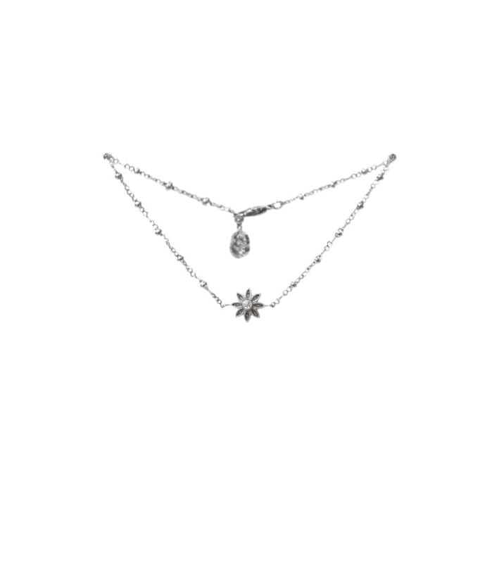 Gucci White Gold 750 White Gold Flora Diamond Chain Bracelet