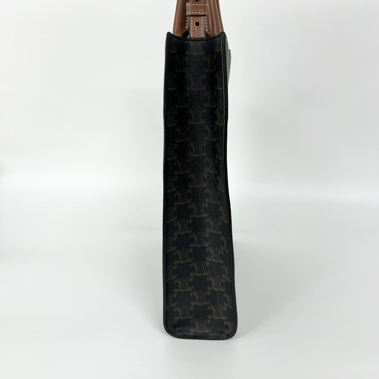 Celine Triomphe Canvas Small Vertical Cabas Bag Tan