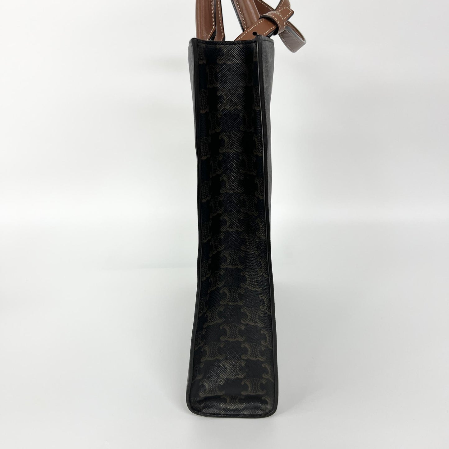 Celine Triomphe Canvas Small Vertical Cabas Bag Tan