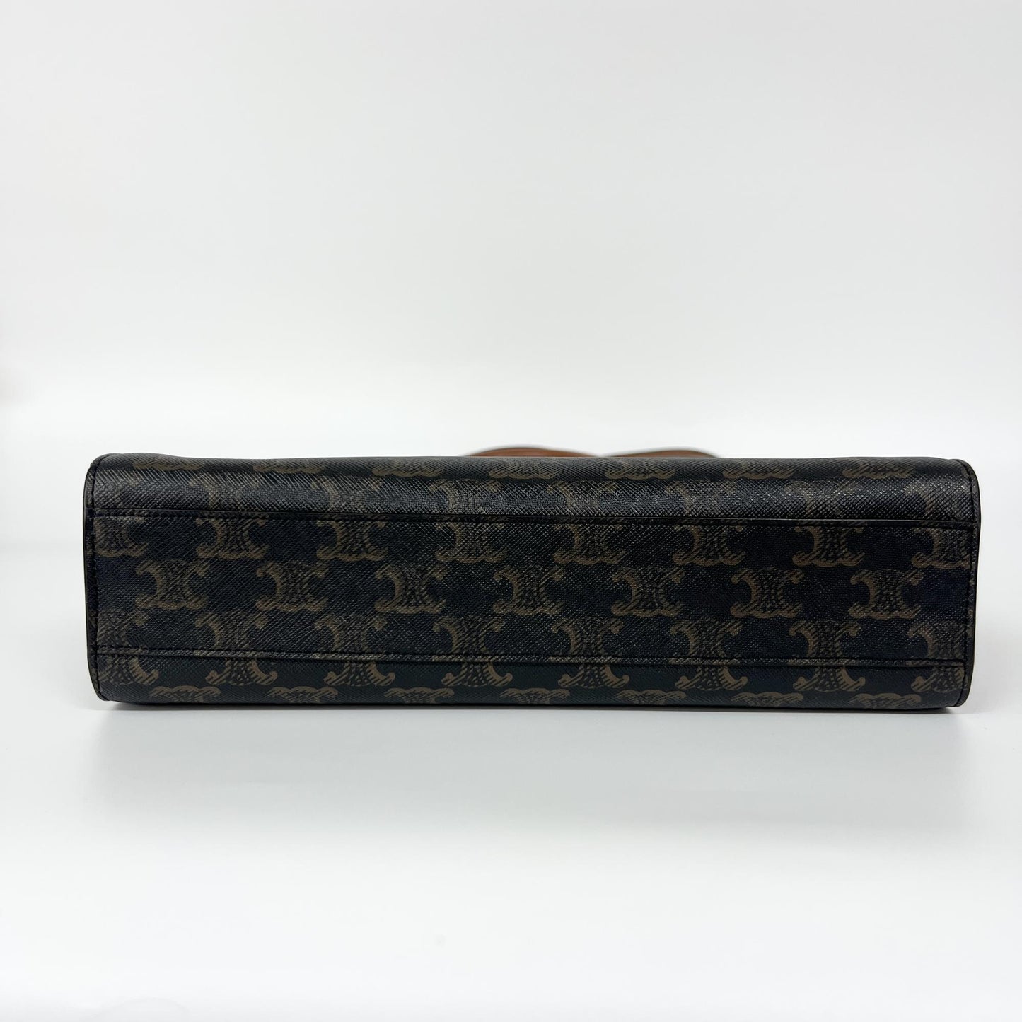 Celine Triomphe Canvas Small Vertical Cabas Bag Tan