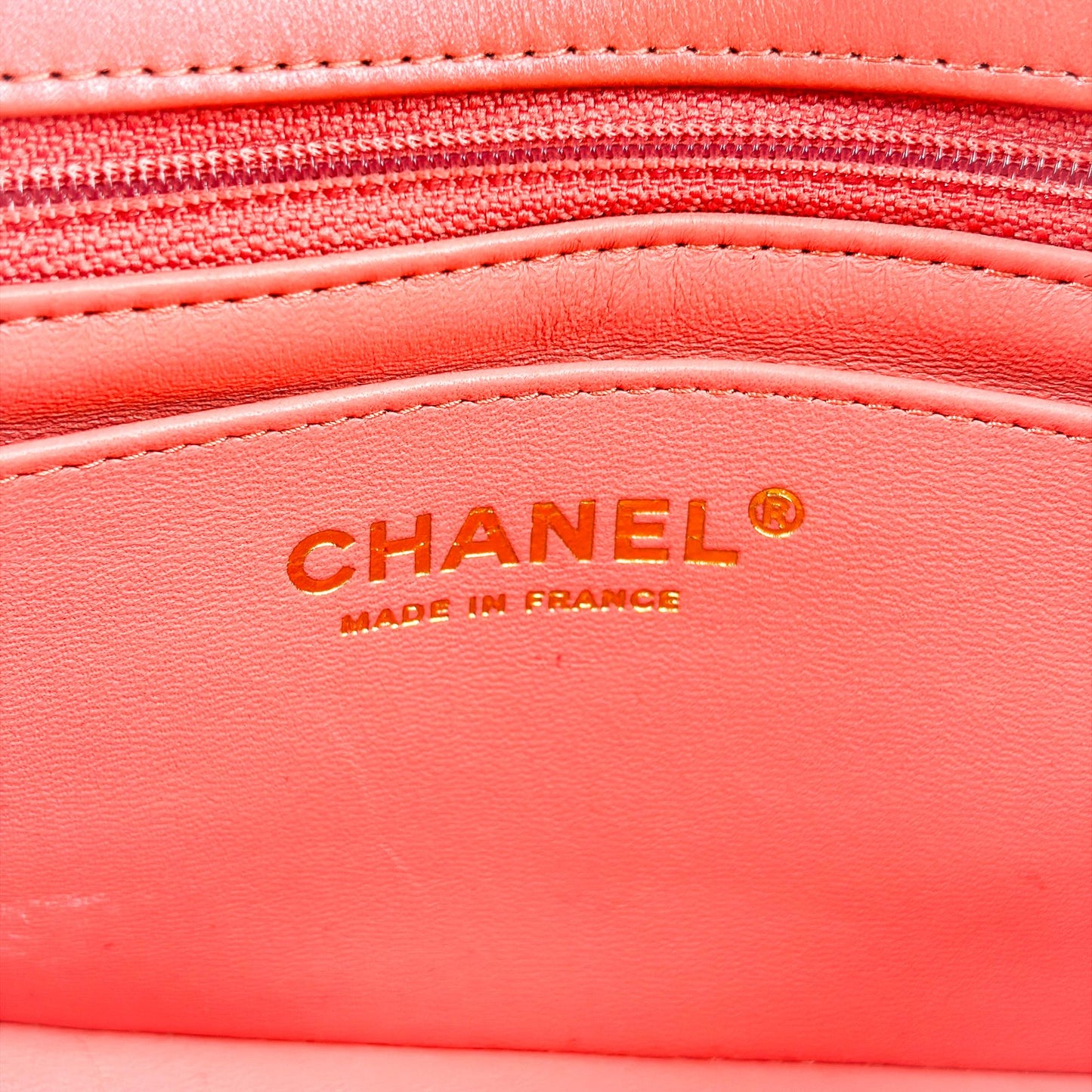 Chanel Classic Flap Bag Medium Gold Hardware Coral Pink
