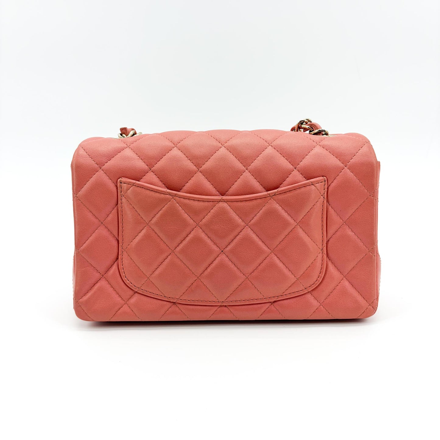 Chanel Classic Flap Bag Medium Gold Hardware Coral Pink