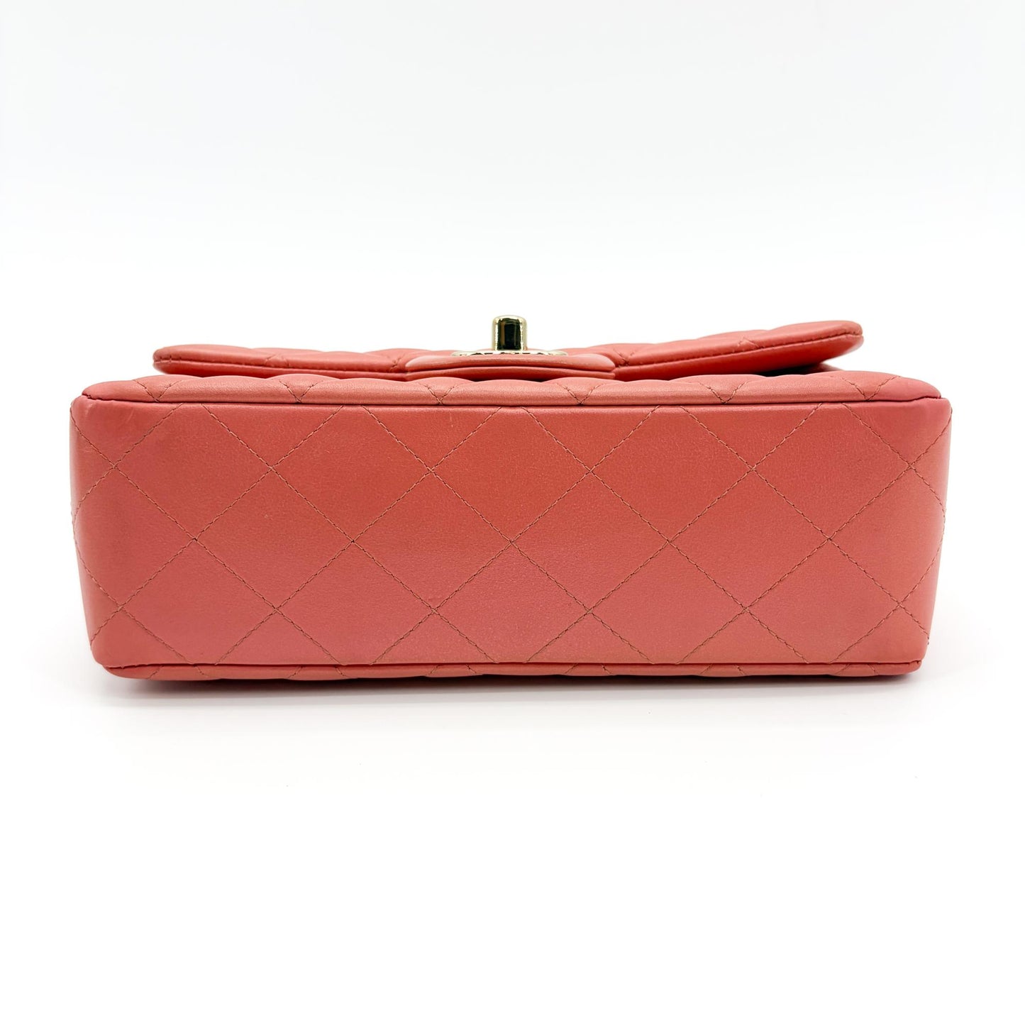 Chanel Classic Flap Bag Medium Gold Hardware Coral Pink