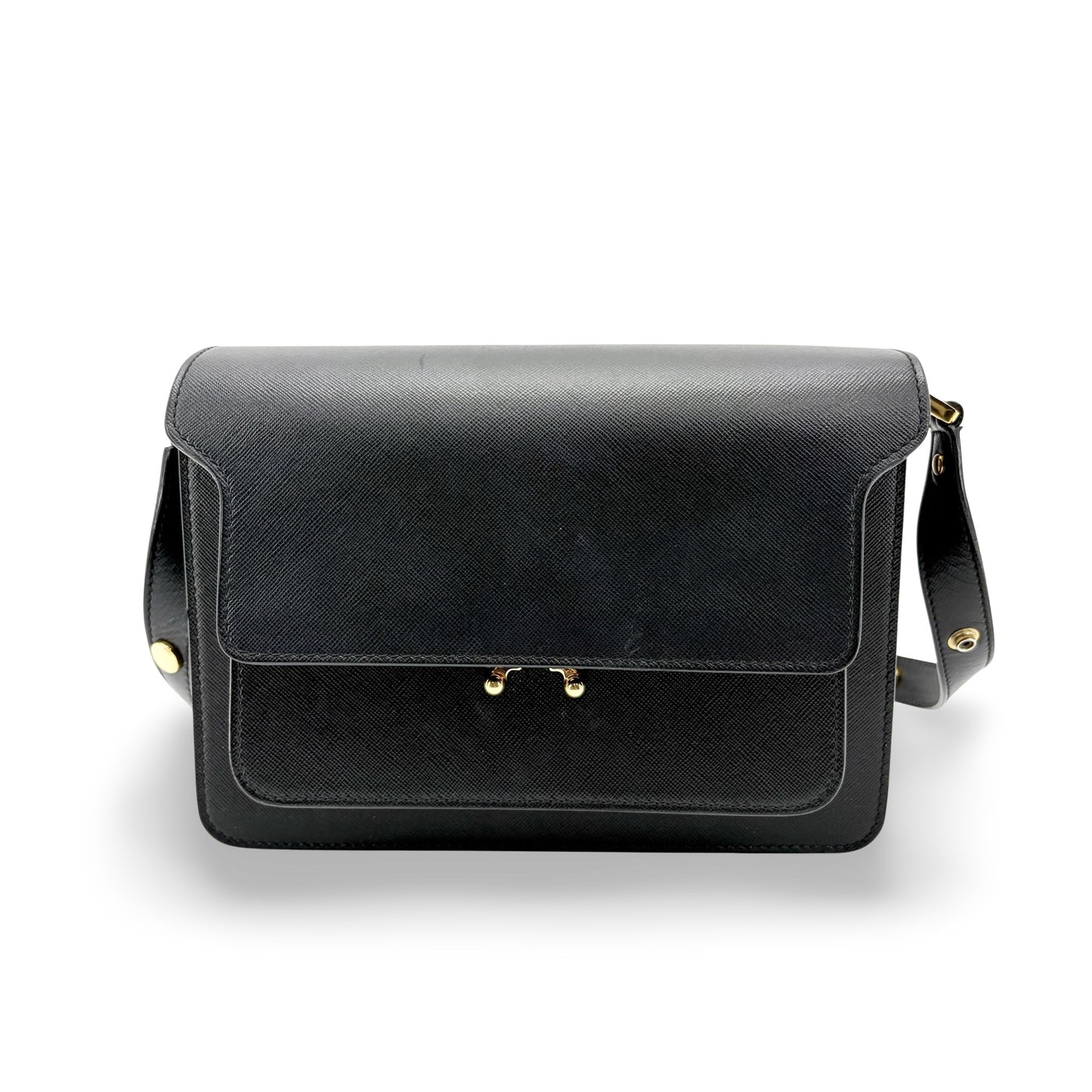 Marni Medium Trunk Bag Saffiano Black