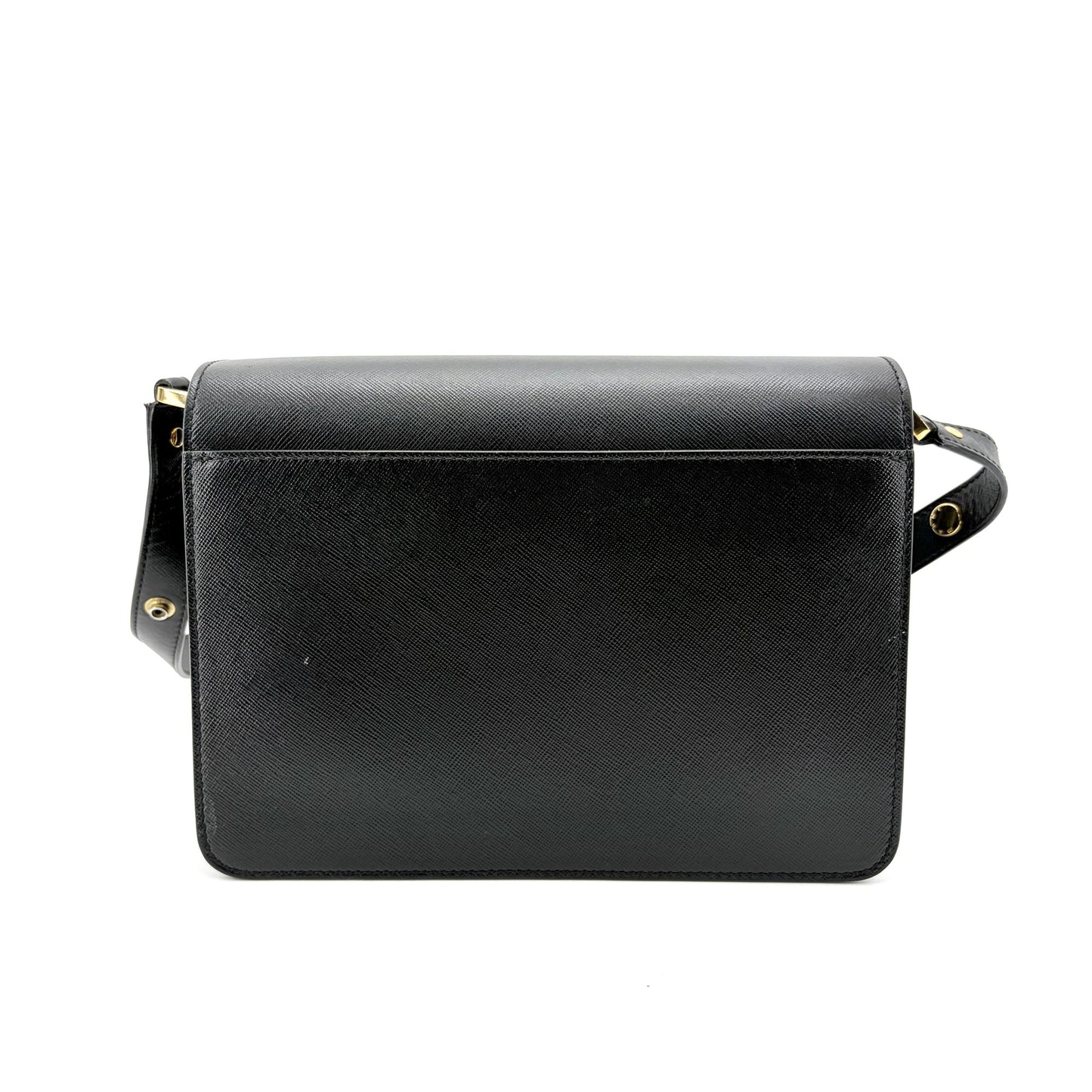 Marni Medium Trunk Bag Saffiano Black