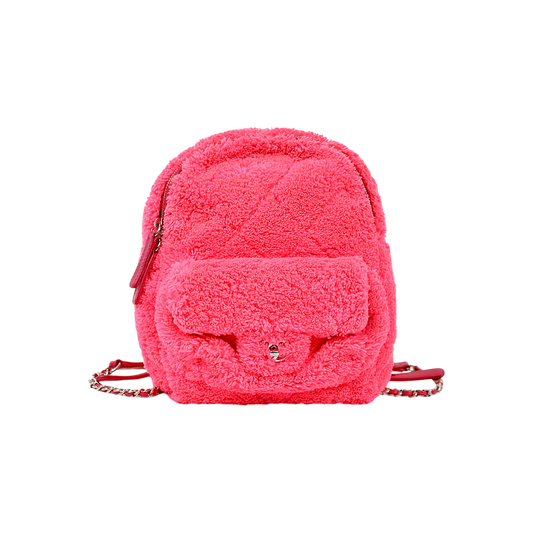 Chanel Pink Shearling Backpack