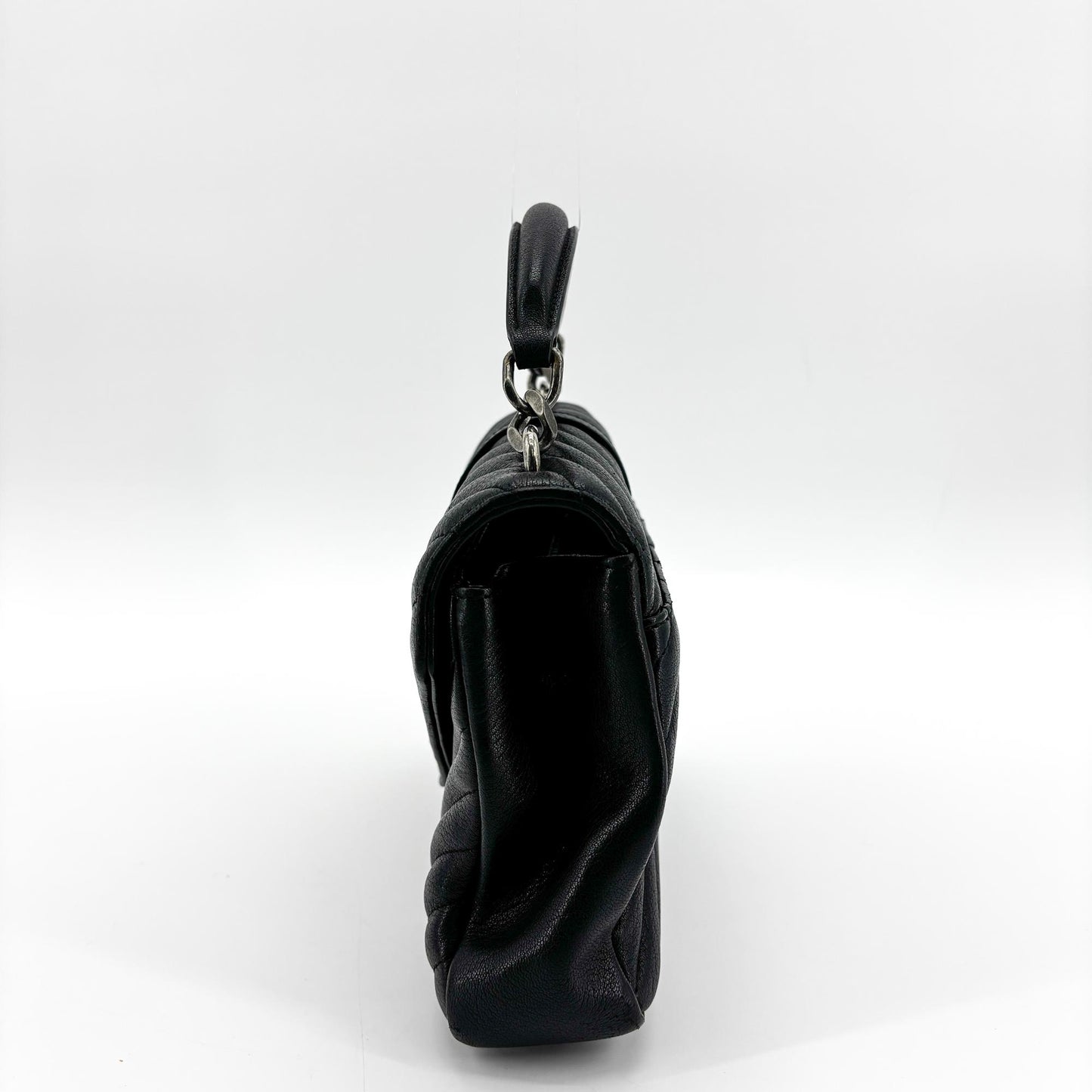 Saint Laurent Medium College Bag Black Silver Hardware