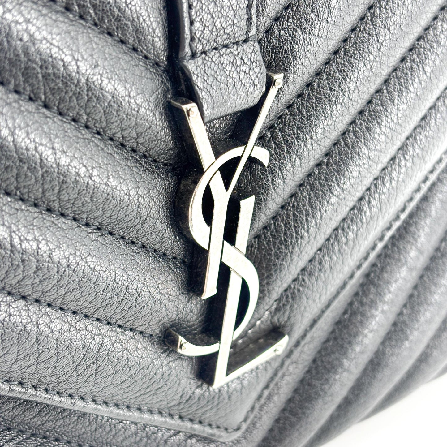 Saint Laurent Medium College Bag Black Silver Hardware