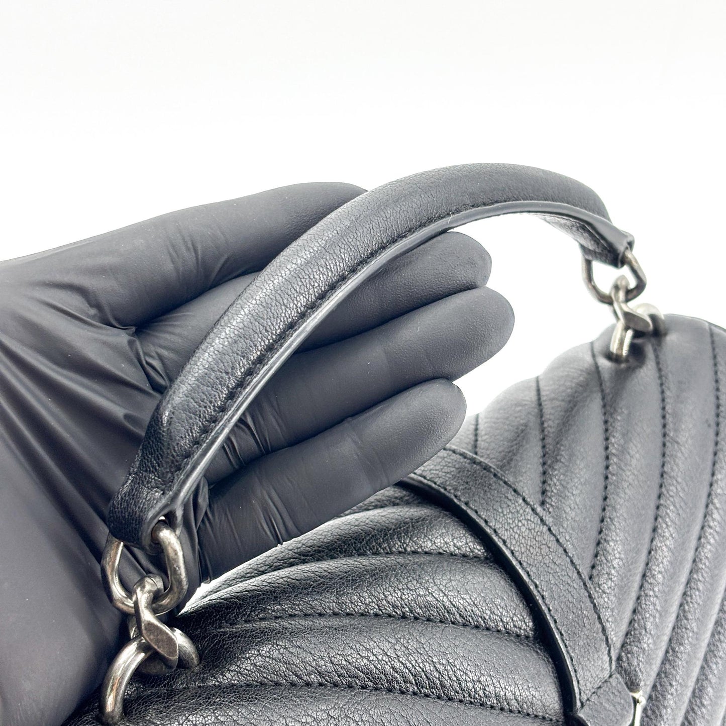Saint Laurent Medium College Bag Black Silver Hardware