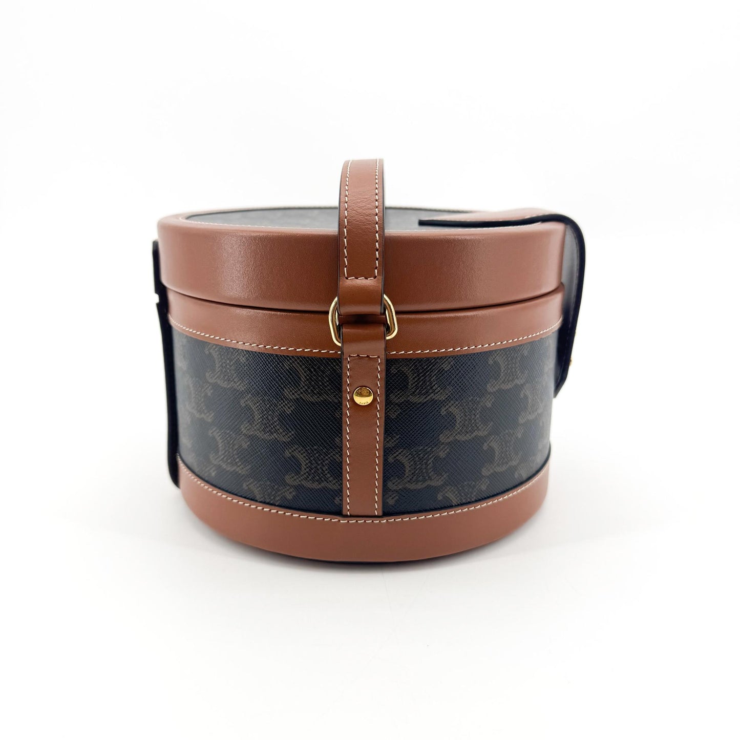 Celine Triomphe Canvas Tambourine Tan