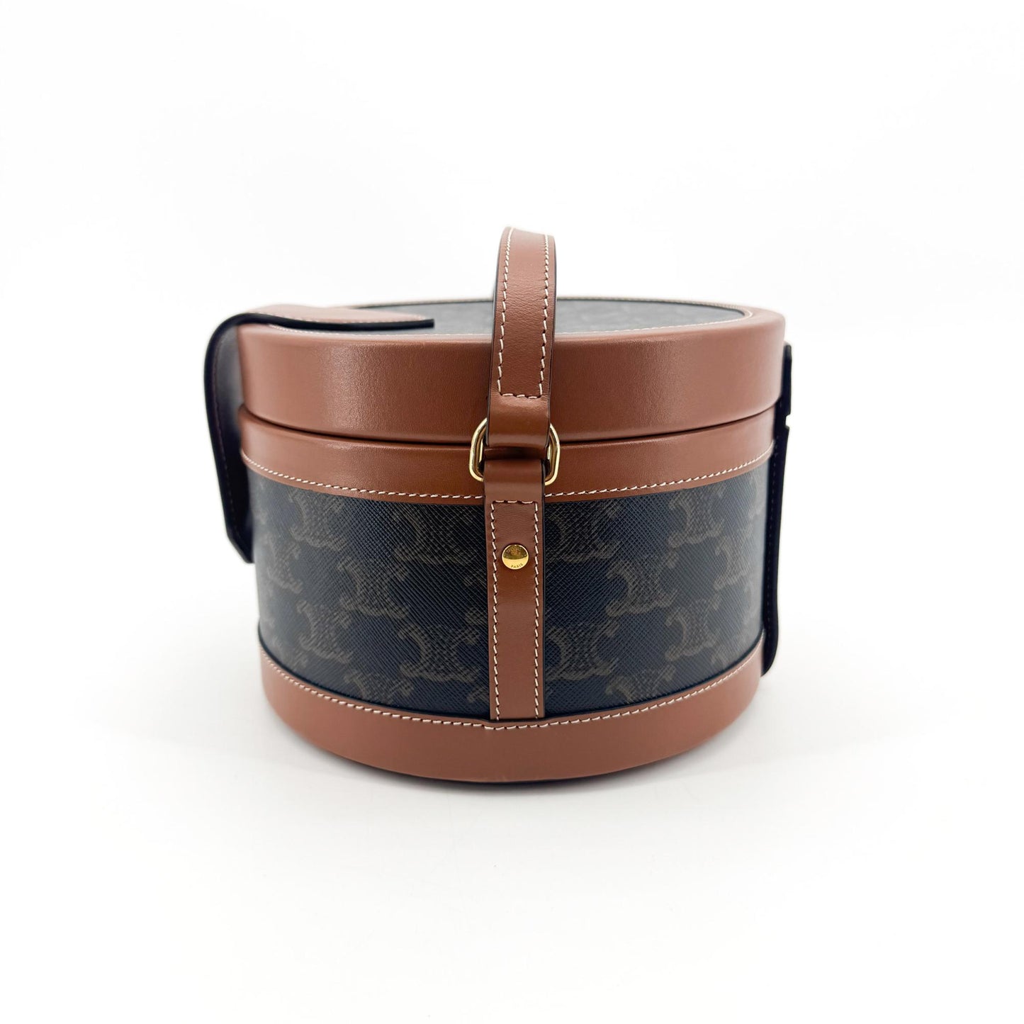 Celine Triomphe Canvas Tambourine Tan